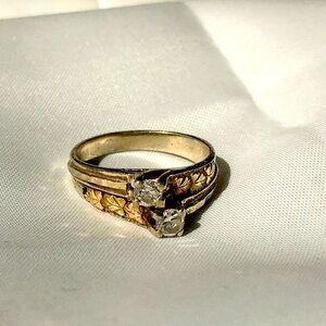 Black Hills Sterling Silver plated gold diamond ring